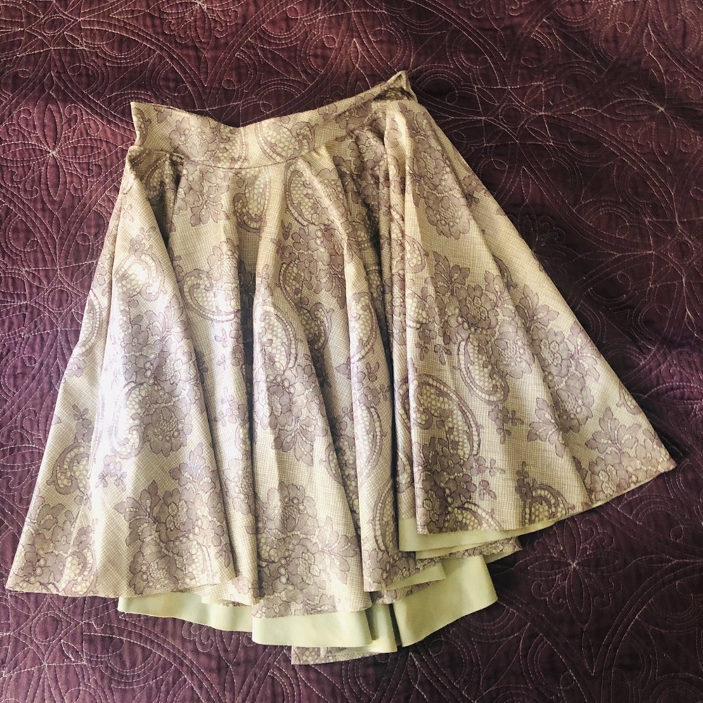 BlackMilk Nude Tan Lace Skater Skirt w Pockets M